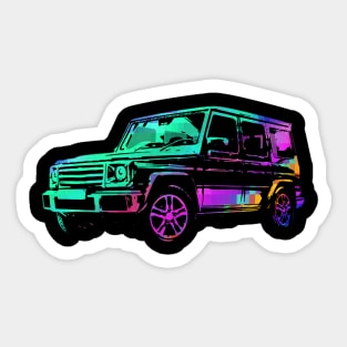 G wagon pixeleted colorful abstract Sticker